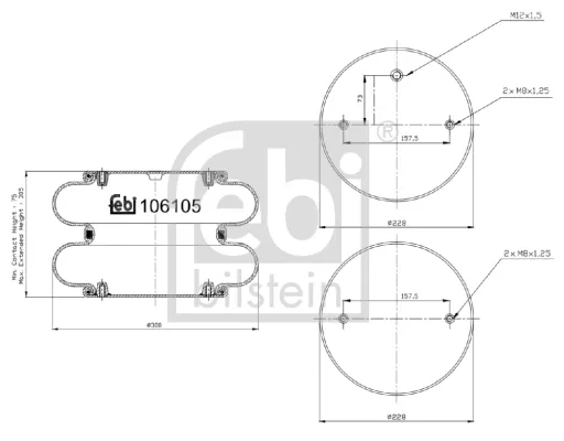 Пневмоподушка/Пневморессора моста FD33022 Continental/Siemens