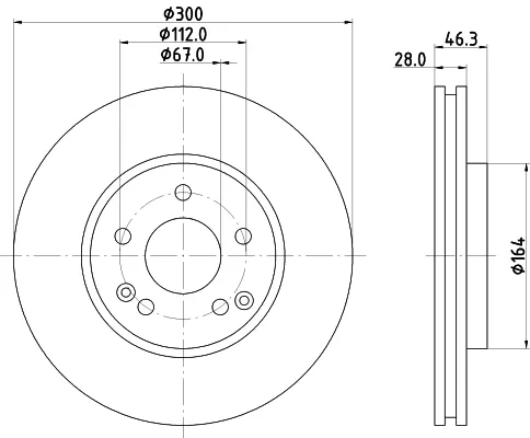 Гальмівні диски передні 54060 HELLA-PAGID