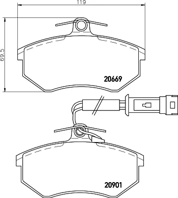 Передні тормозні колодки T5009 HELLA-PAGID