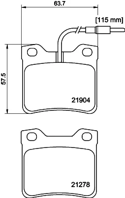 Задні гальмівні колодки T1125 HELLA-PAGID