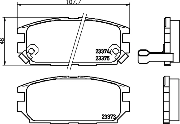 Задні гальмівні колодки T1232 HELLA-PAGID