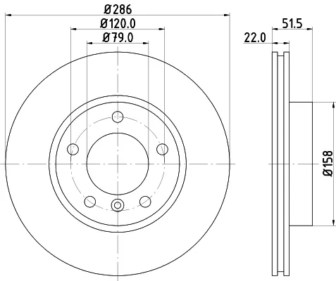Гальмівні диски передні 50424 HELLA-PAGID