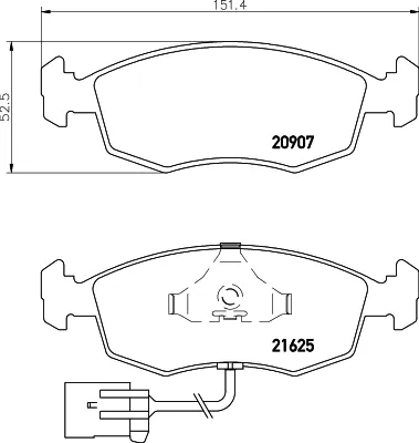 Передні тормозні колодки T1080 HELLA-PAGID