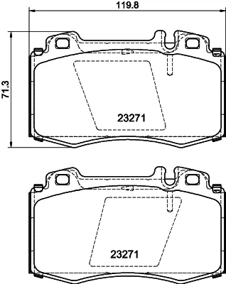 Передні тормозні колодки T1325 HELLA-PAGID