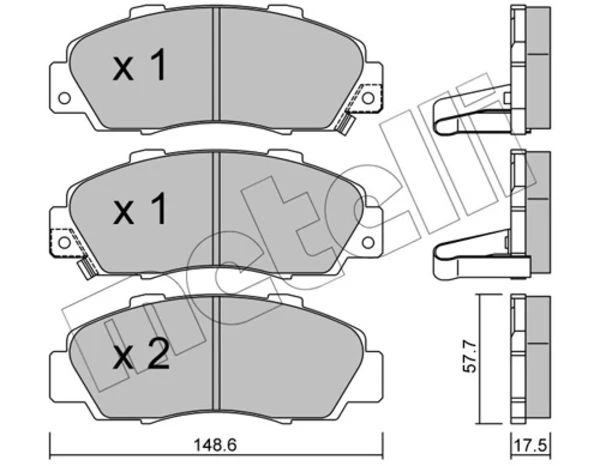 Передні тормозні колодки 2202980 Metelli