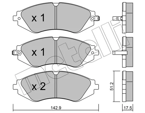 Передні тормозні колодки 2202940 Metelli