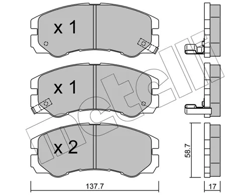 Передні тормозні колодки 2203570 Metelli