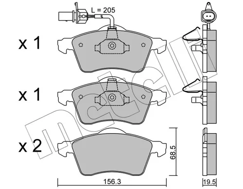 Передні тормозні колодки 2202631 Metelli