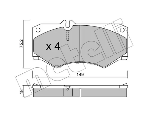Передні тормозні колодки 2200140 Metelli