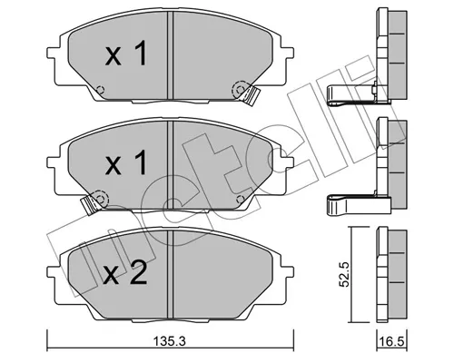 Передні тормозні колодки 2204350 Metelli