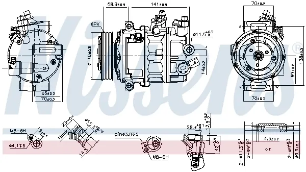 Компресор кондиціонера 890608 Nissens