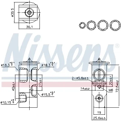 Клапан TRV, кондиціонера 999455 Nissens