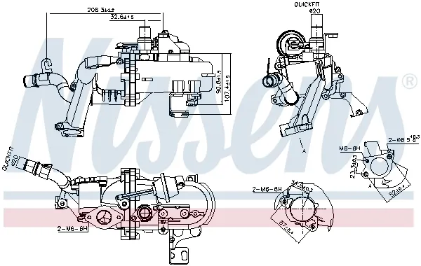 Радіатор системи EGR рециркуляції вихлопних газів 989285 Nissens