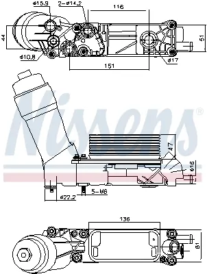 Корпус масляного фільтра 91335 Nissens