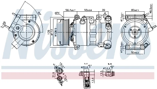 Компресор кондиціонера 890599 Nissens