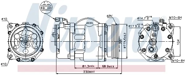 Компресор кондиціонера 89040 Nissens