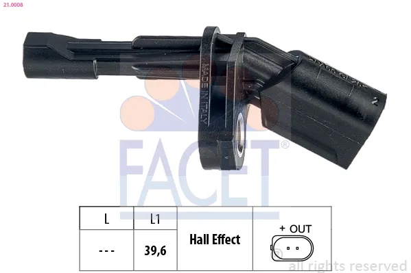 Датчик АБС (ABS) задній, правий 210008 Facet