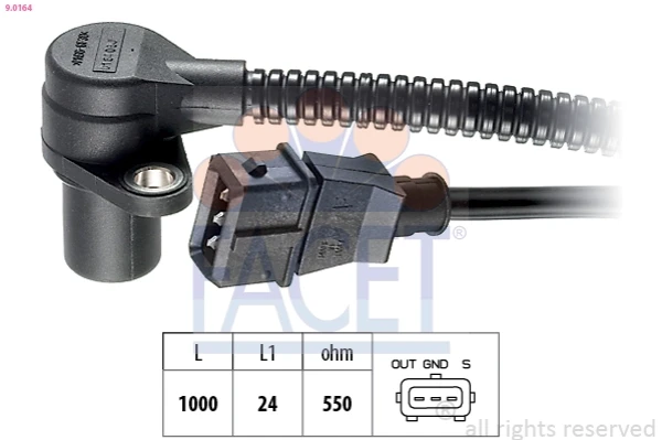 Датчик коленвала 90164 Facet