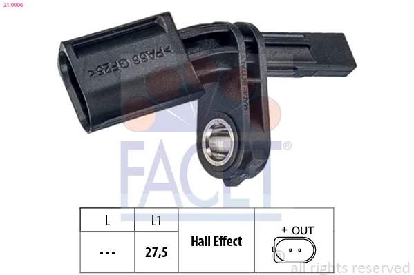 Датчик АБС (ABS) передній, правий 210006 Facet