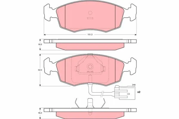 Передні тормозні колодки Ford Scorpio I