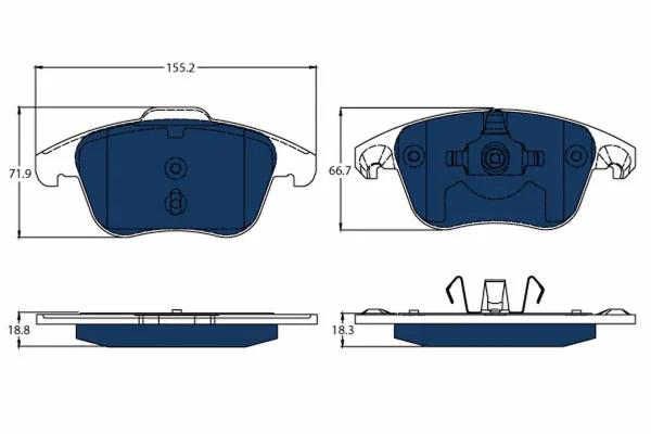 Передні тормозні колодки GDB1691BTE TRW