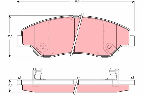 Передні тормозні колодки GDB3241 TRW