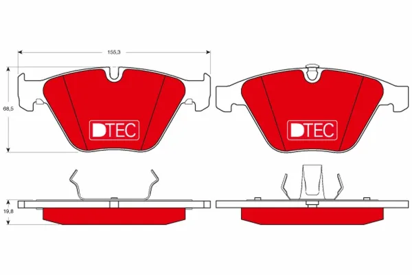 Передні тормозні колодки GDB1498DTE TRW