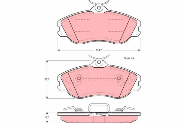 Передні тормозні колодки GDB815 TRW