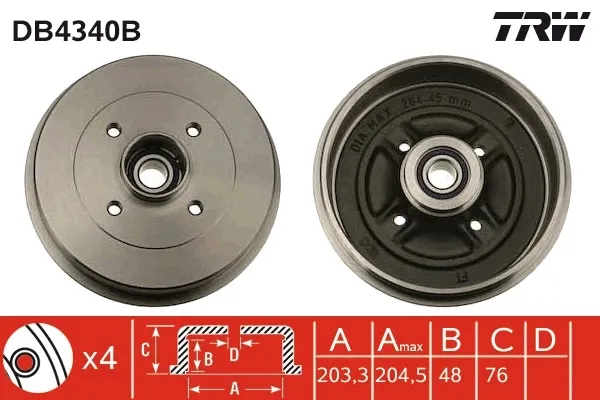 Барабан гальмівний задній DB4340B TRW