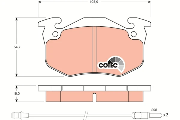  Передні тормозні колодки Renault Twingo 1