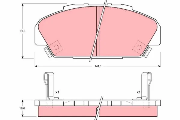 Передні тормозні колодки GDB1137 TRW