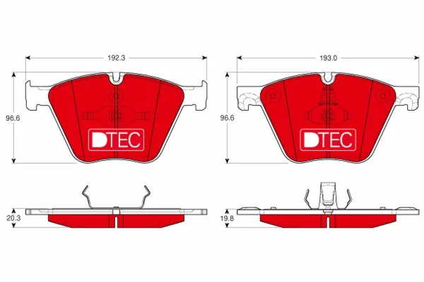 Передні тормозні колодки GDB1964DTE TRW