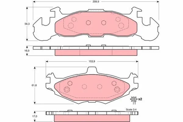 Передні тормозні колодки 4238698 Chrysler