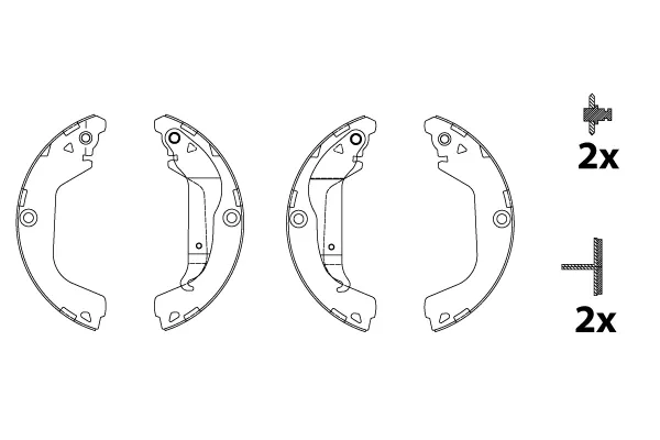 Колодки гальмові задні, барабанні 42794691 General Motors