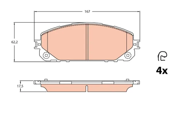 Передні тормозні колодки GDB2094 TRW