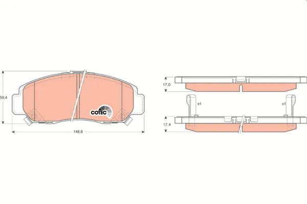 Передні тормозні колодки GDB3268 TRW