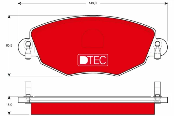 Передні тормозні колодки GDB1434DTE TRW