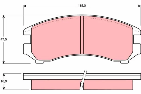 Передні тормозні колодки GDB731 TRW