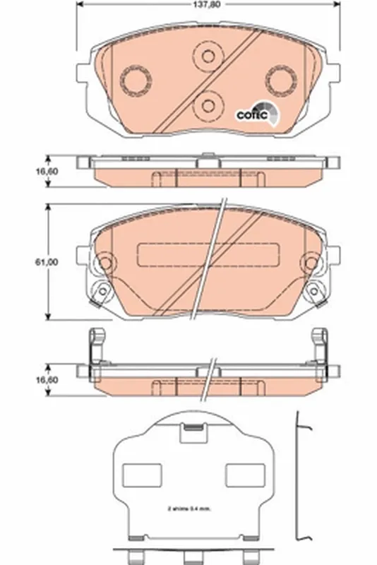 Передні тормозні колодки GDB3461 TRW