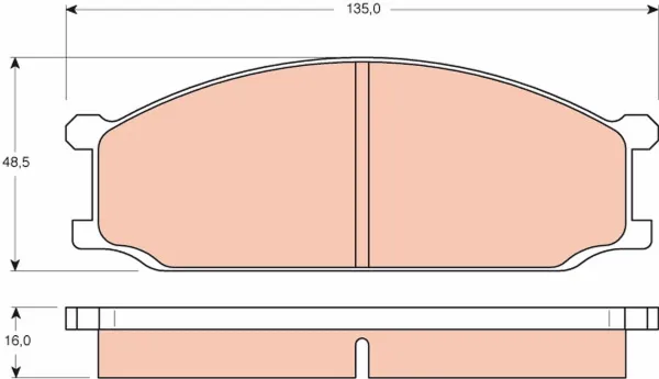 Передні тормозні колодки GDB204 TRW