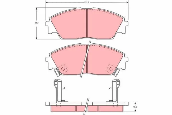 Передні тормозні колодки GDB763 TRW