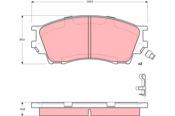 Передні тормозні колодки GDB3230 TRW