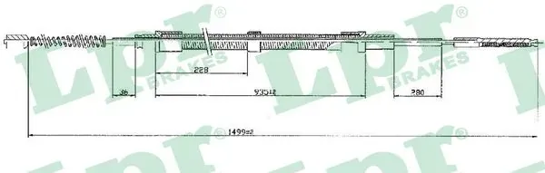 Трос ручного гальма задній, правий/лівий C0304B LPR
