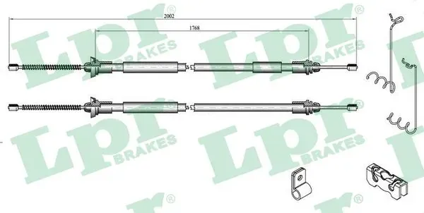 Трос ручного гальма задній, правий/лівий C0282B LPR