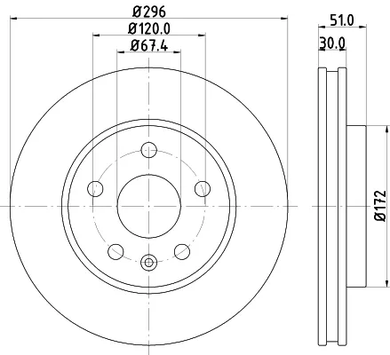 Гальмівні диски передні 8DD355116031 HELLA