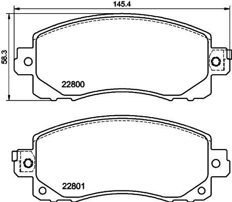 Передні тормозні колодки 8DB355039161 HELLA
