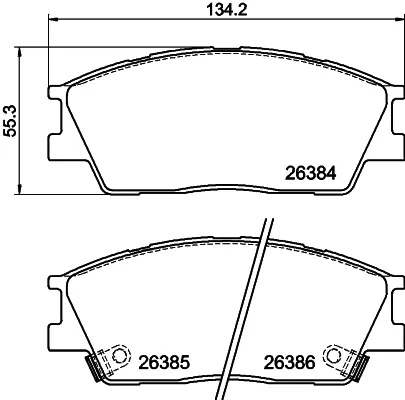 Передні тормозні колодки 8DB355043981 HELLA