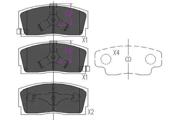 Передні тормозні колодки KBP1501 Kavo Parts