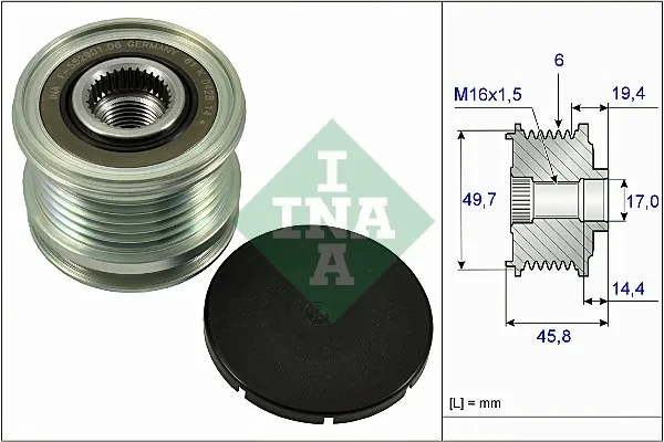 Шків генератора 535016810 INA