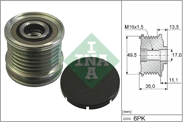 Шків генератора 535016610 INA